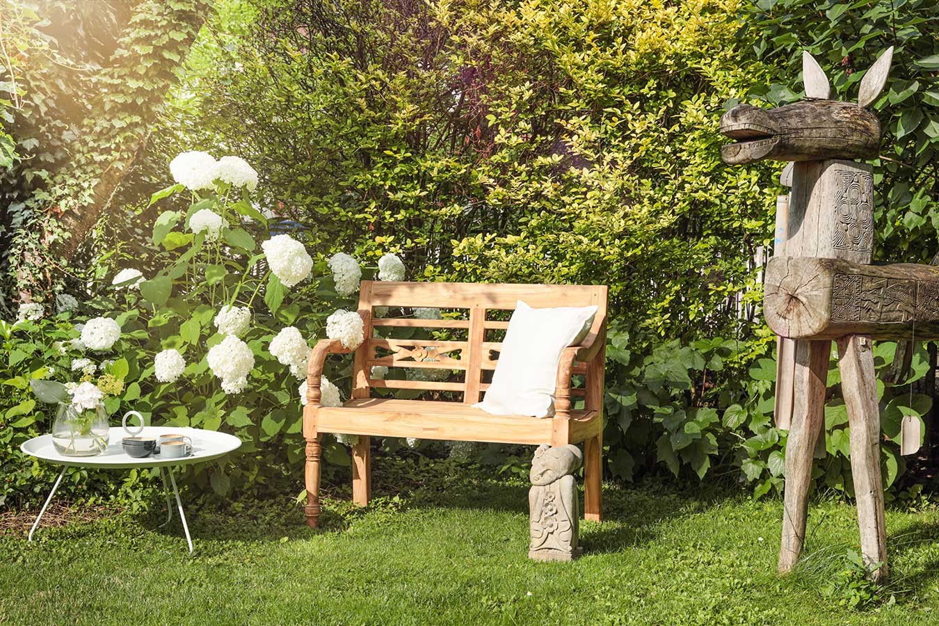 Sitzbank Flower Teak natur ca 130 cm
