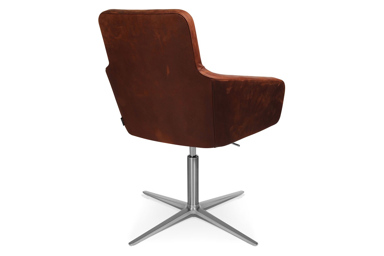 Drehstuhl W-Cube 1 mit Arm Leder braun