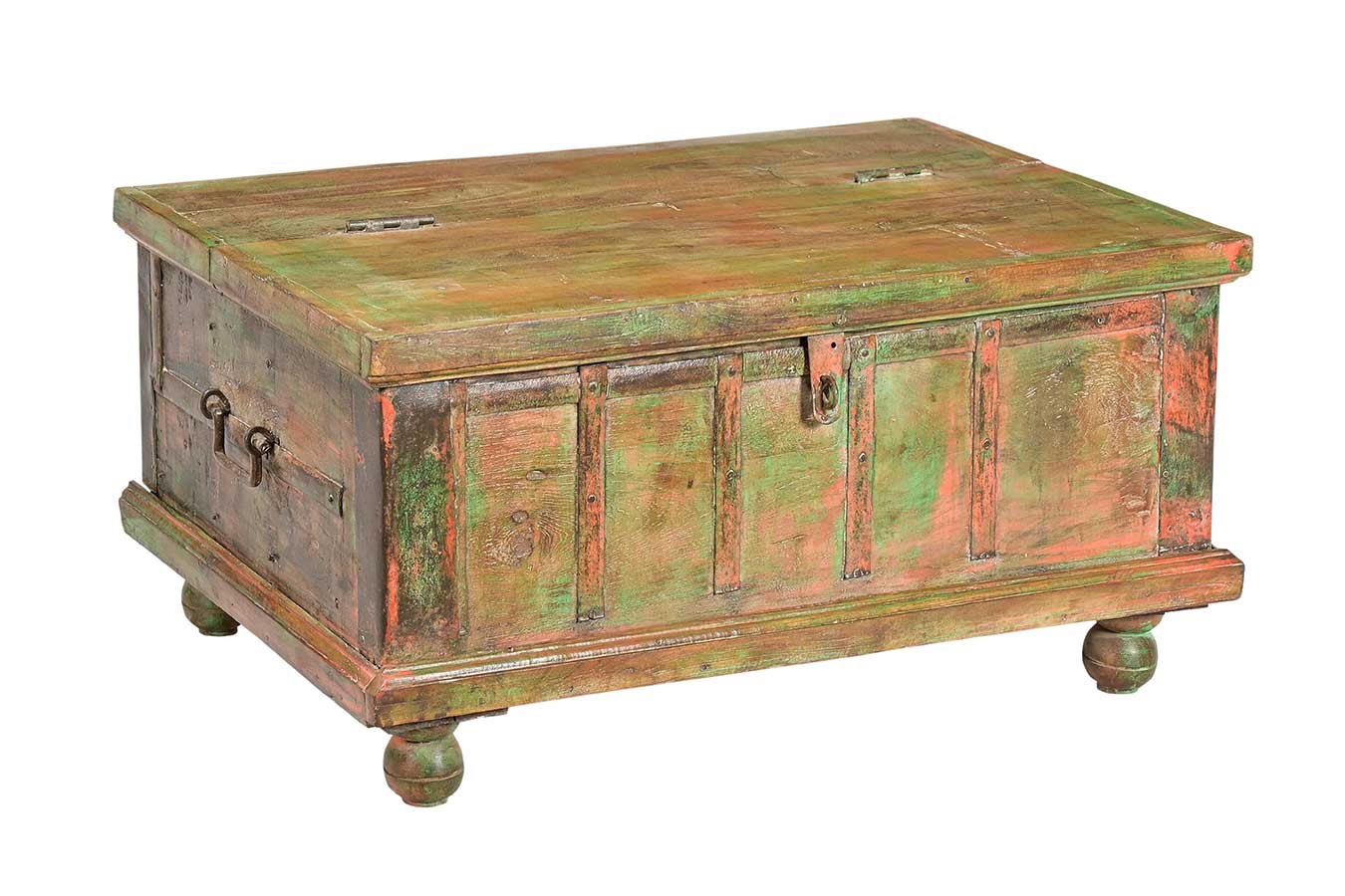 Holztruhe Vintage natur mit bunter Restpatina