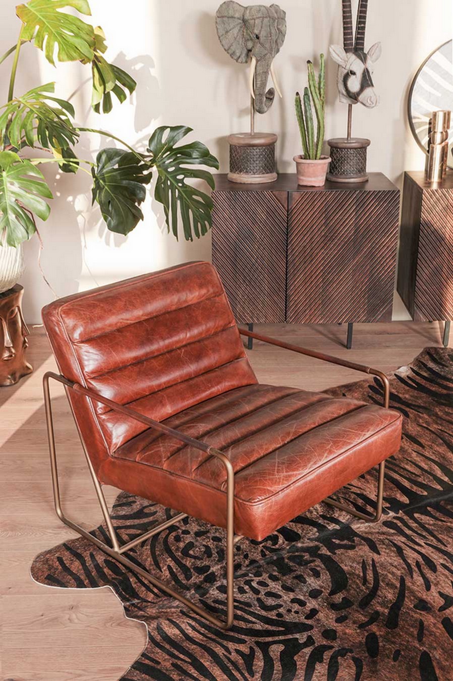 Lounge Sessel Marco Century Leder braun