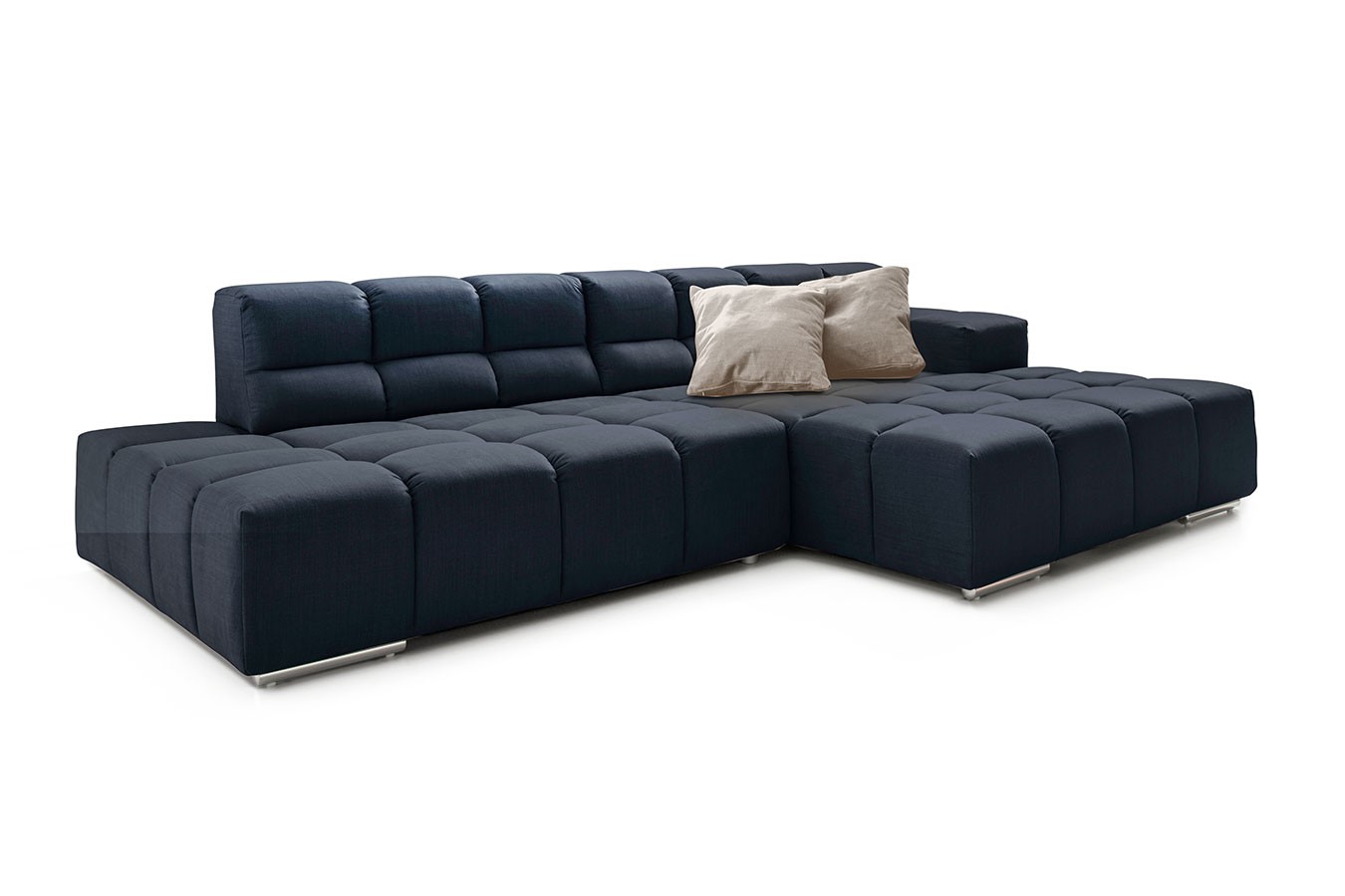 Ecksofa Cube Stoff dunkelblau
