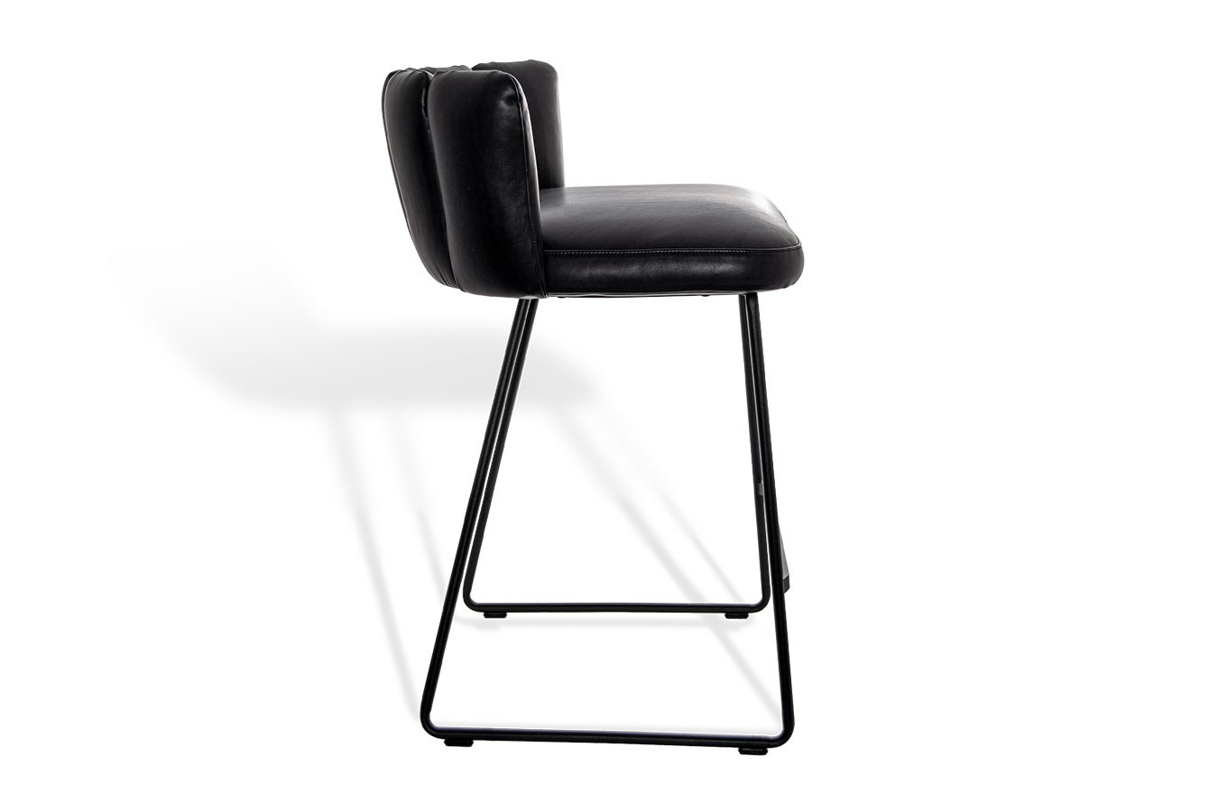 Thekenstuhl Gaia Leder schwarz H 90cm