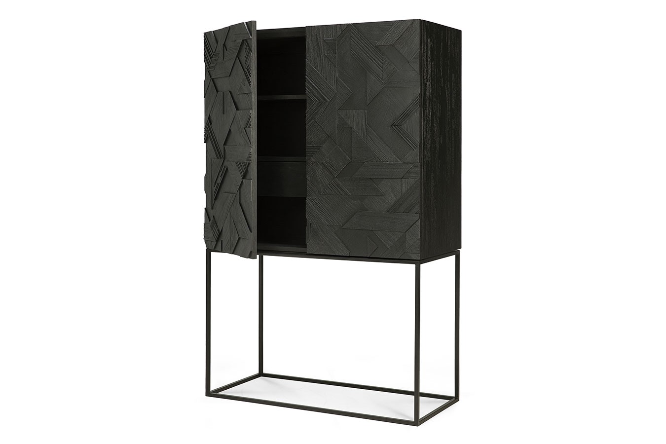 Schrank Graphic Teak massiv H 160 cm