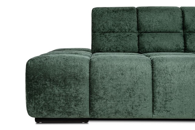 Ecksofa Cube Stoff dunkelgrün grau
