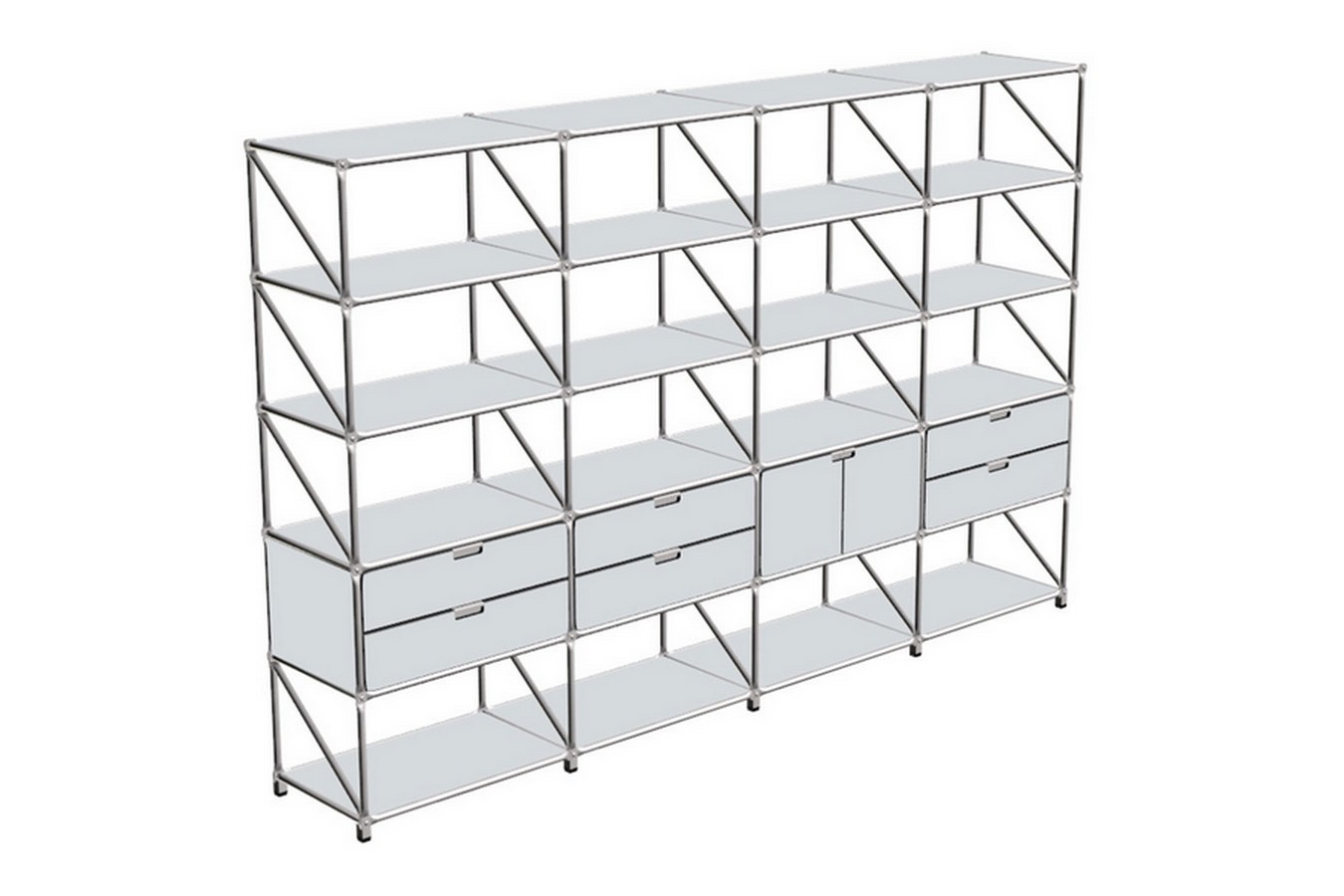 Regalwand System 180 lichtgrau B 291 cm