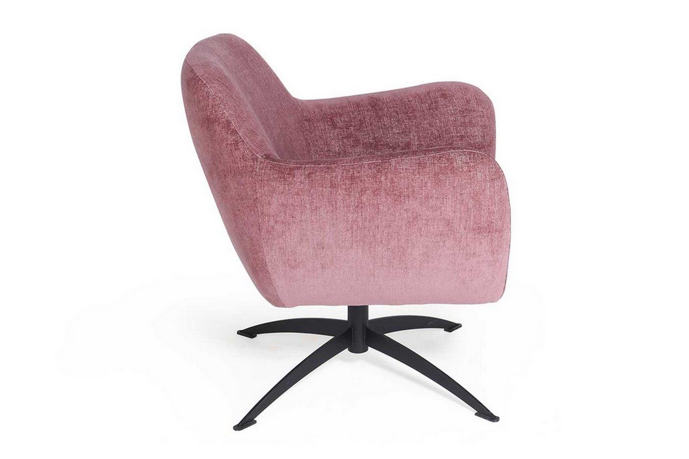 Drehsessel Moni Stoffbezug Samt rosa