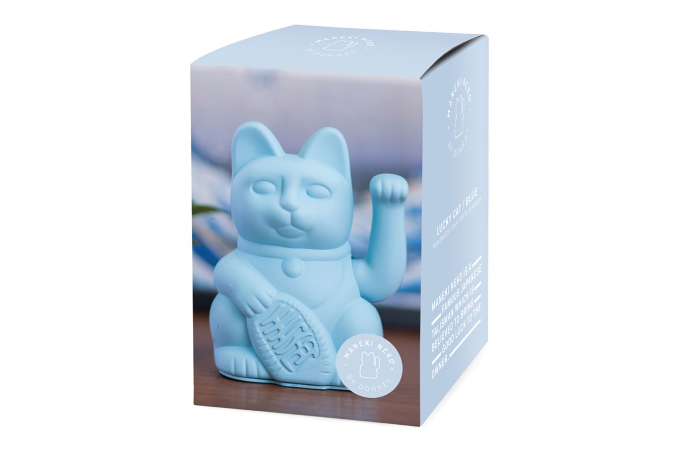 Winkekatze Lucky Cat matt hellblau