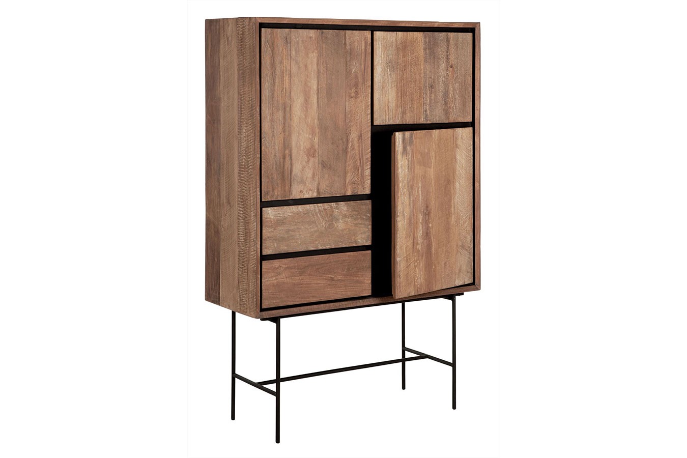 Schrank Metropole Teak Metall 150x100 cm