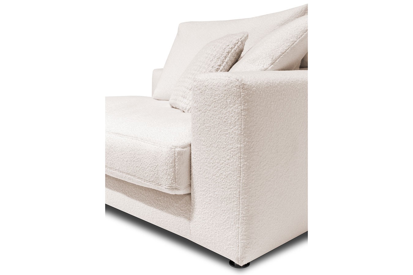 Ecksofa Bella Leder und Stoff beige