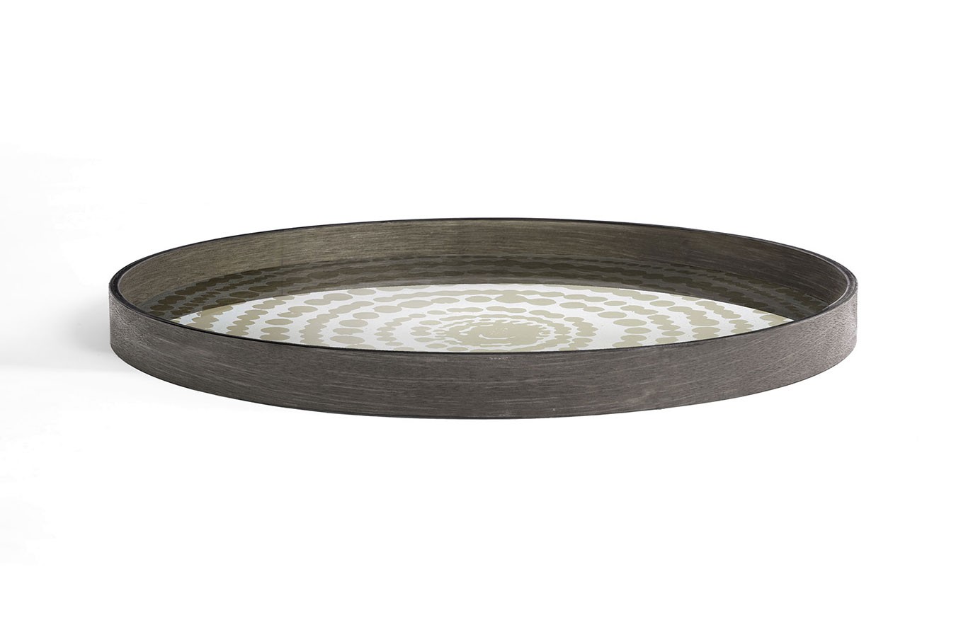 Notre Monde Tablett rund gold silber D 61 cm