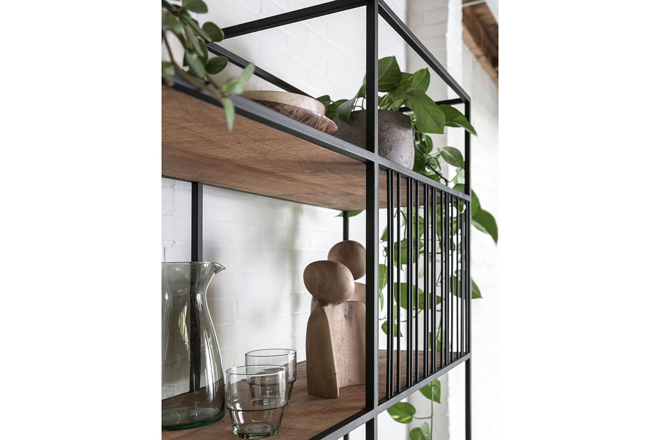 Bücherregal Barra Teak-Metall B 140 cm