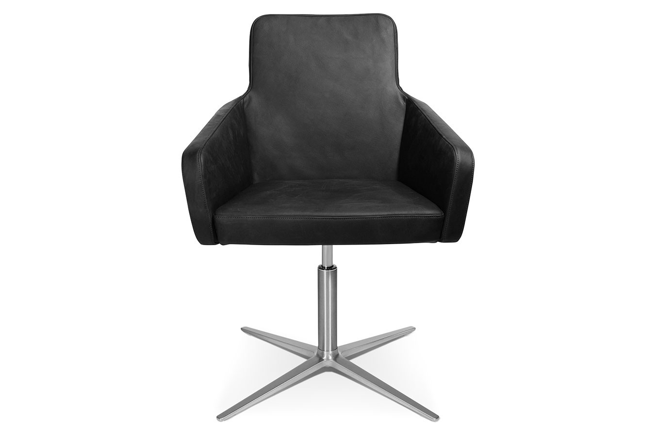 Drehstuhl W-Cube 1 mit Arm Leder schwarz