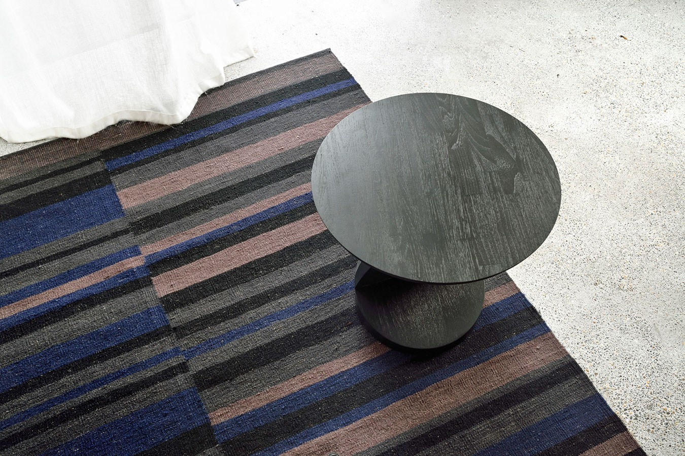 Beistelltisch Oblic Teak schwarz