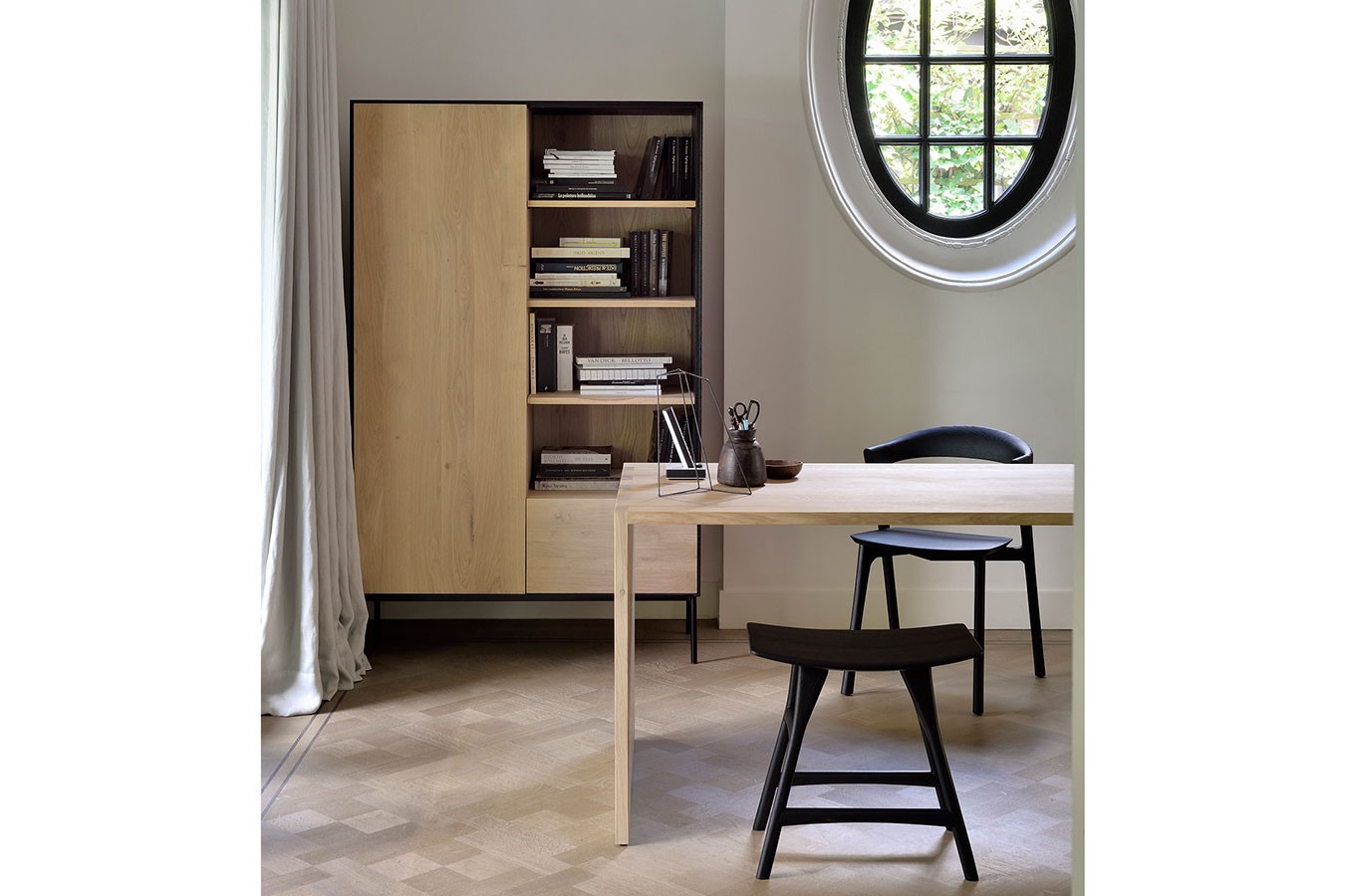 Sitzhocker Osso Eiche schwarz H 48 cm