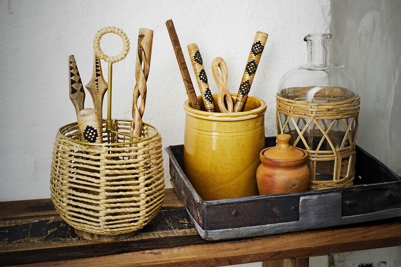 Servierlöffel Set Hand Craved Mango natur