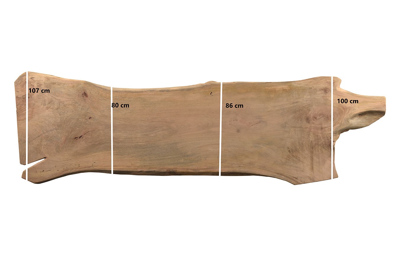 Tischplatte Monolith Mangoholz 350x108cm