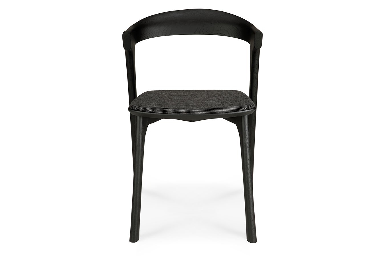 Stuhl Bok Eiche schwarz lackiert mit Sitzkissen schwarz