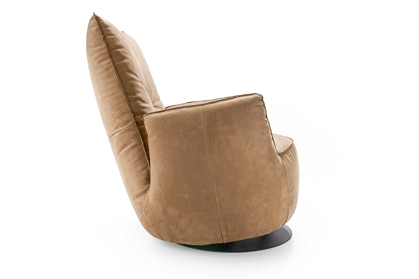 Funktionssessel Blobb Leder beige