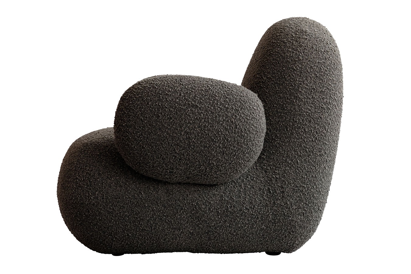 Sessel mit Armlehnen Toe Bouclé dunkelgrau