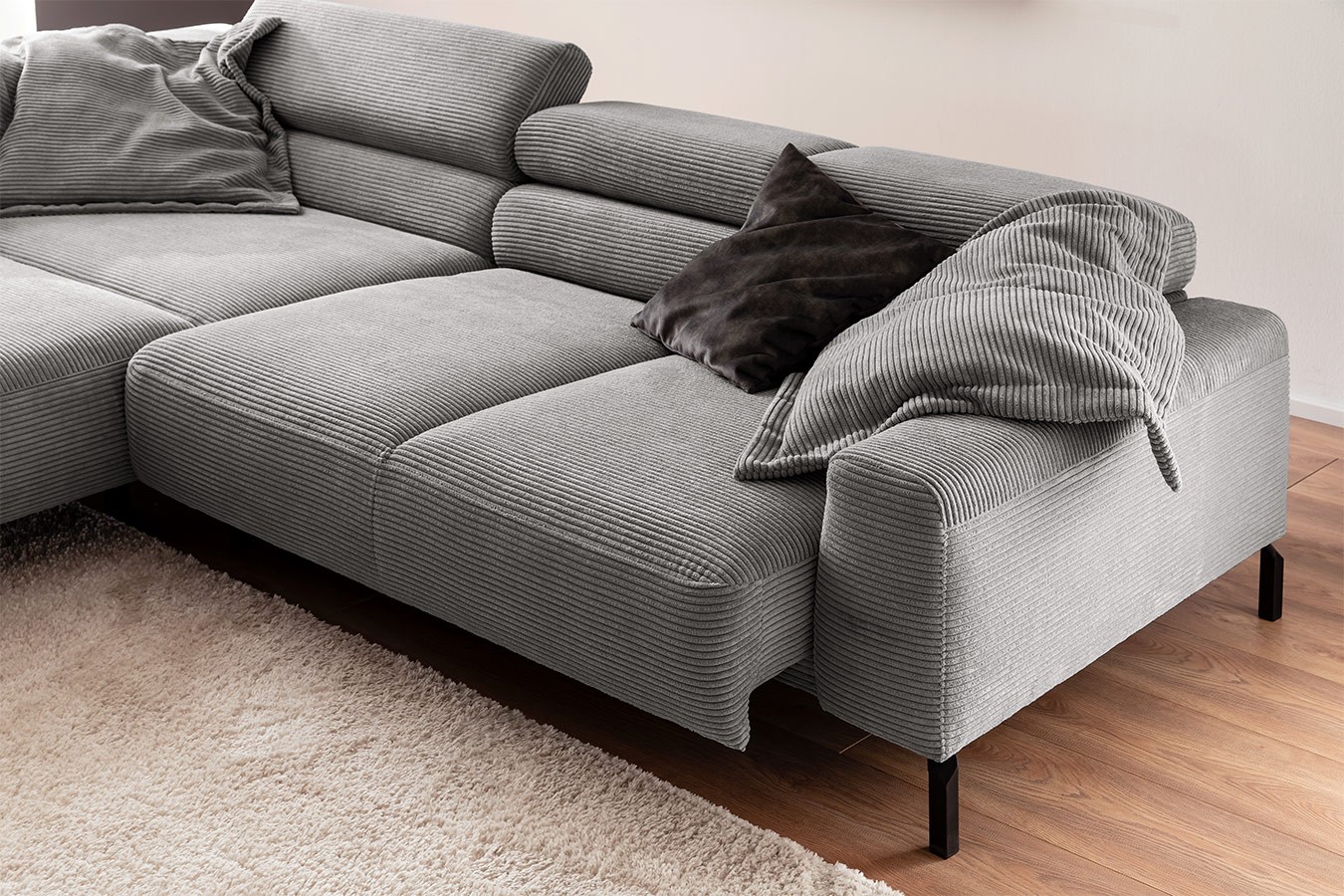 Ecksofa Sarah Cord grau