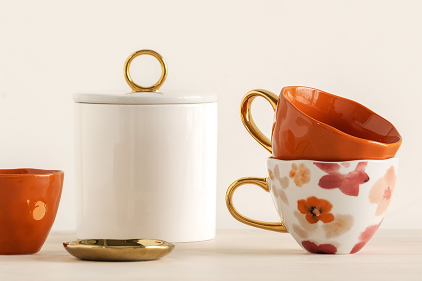 Kaffeetasse Porzellan orange