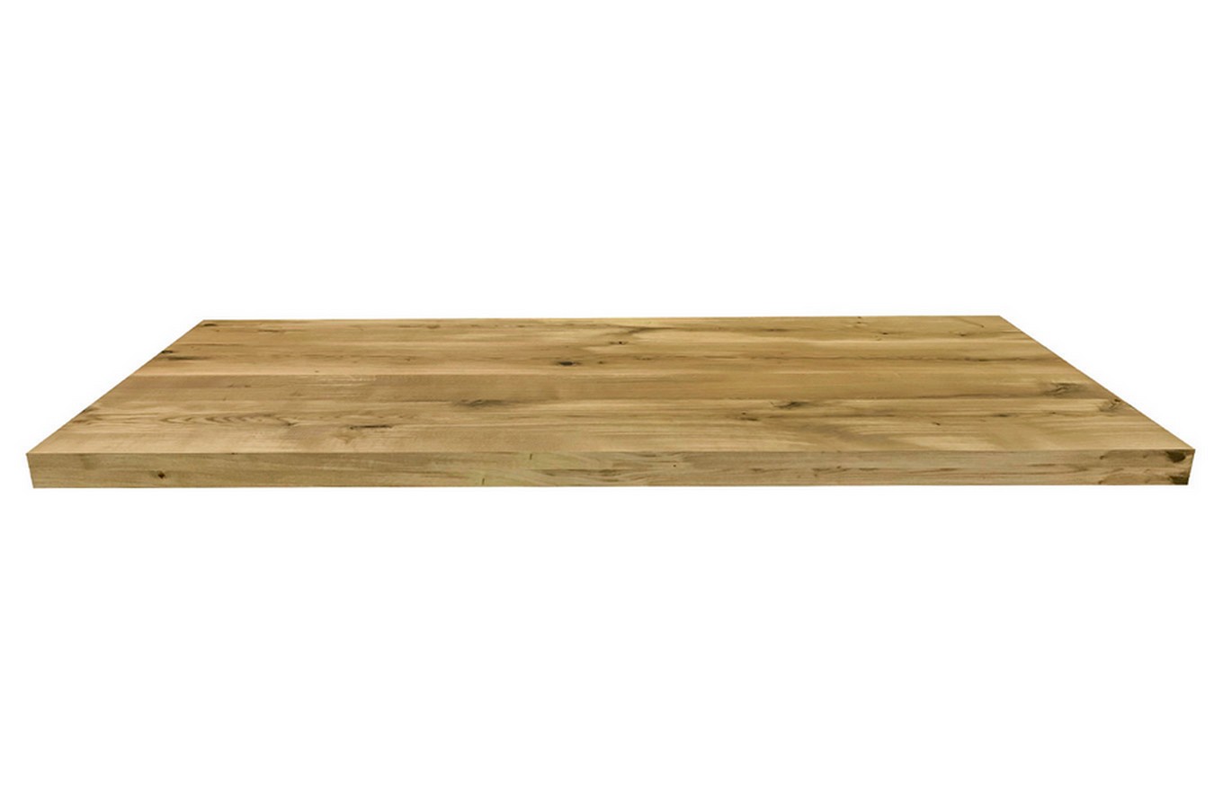 Tischplatte 6,5 cm astige Eiche massiv gerade Kante aufgedoppelt ab 60 cm konfigurierbar