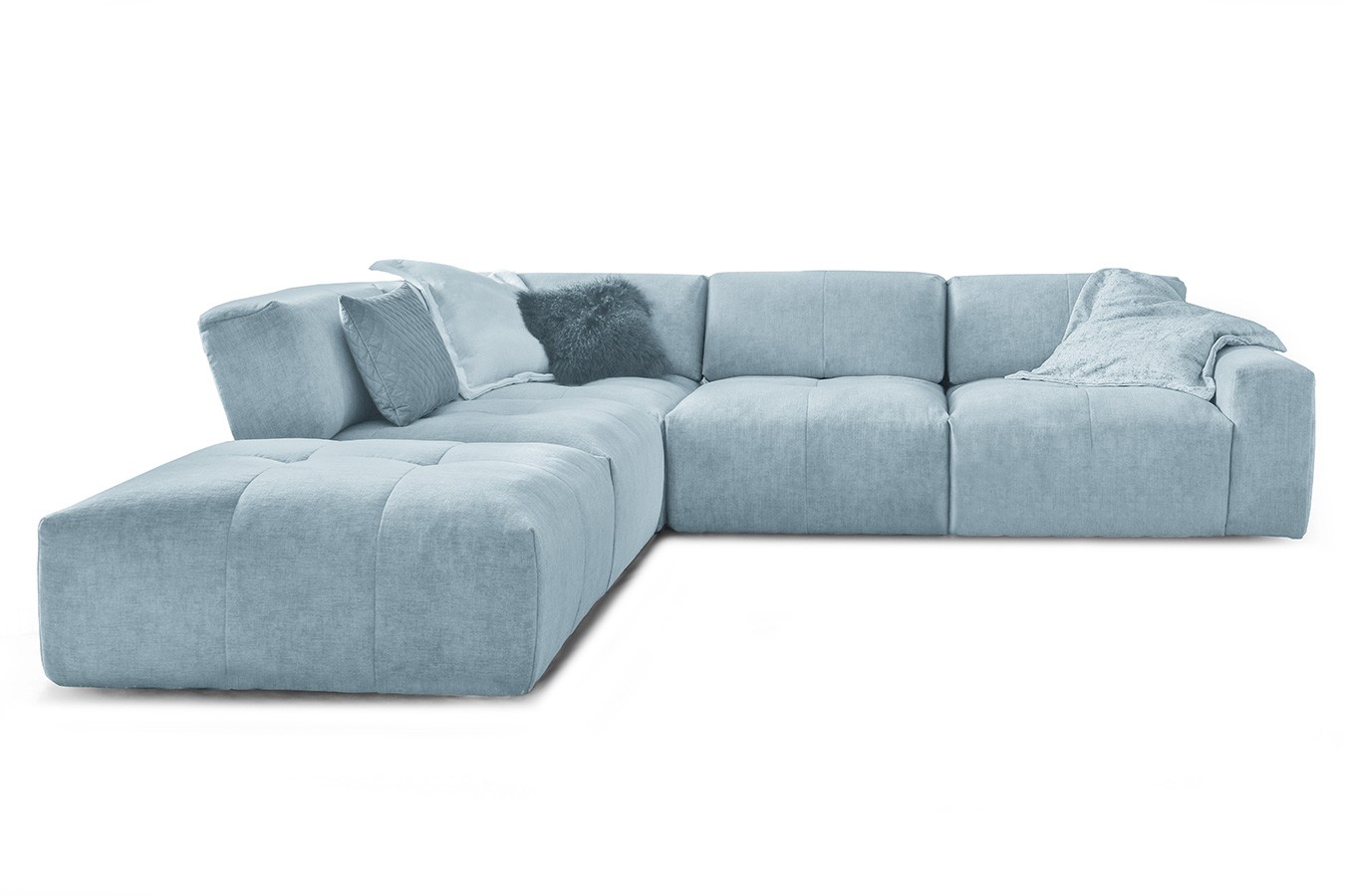 Ecksofa Paddy Stoff hellblau