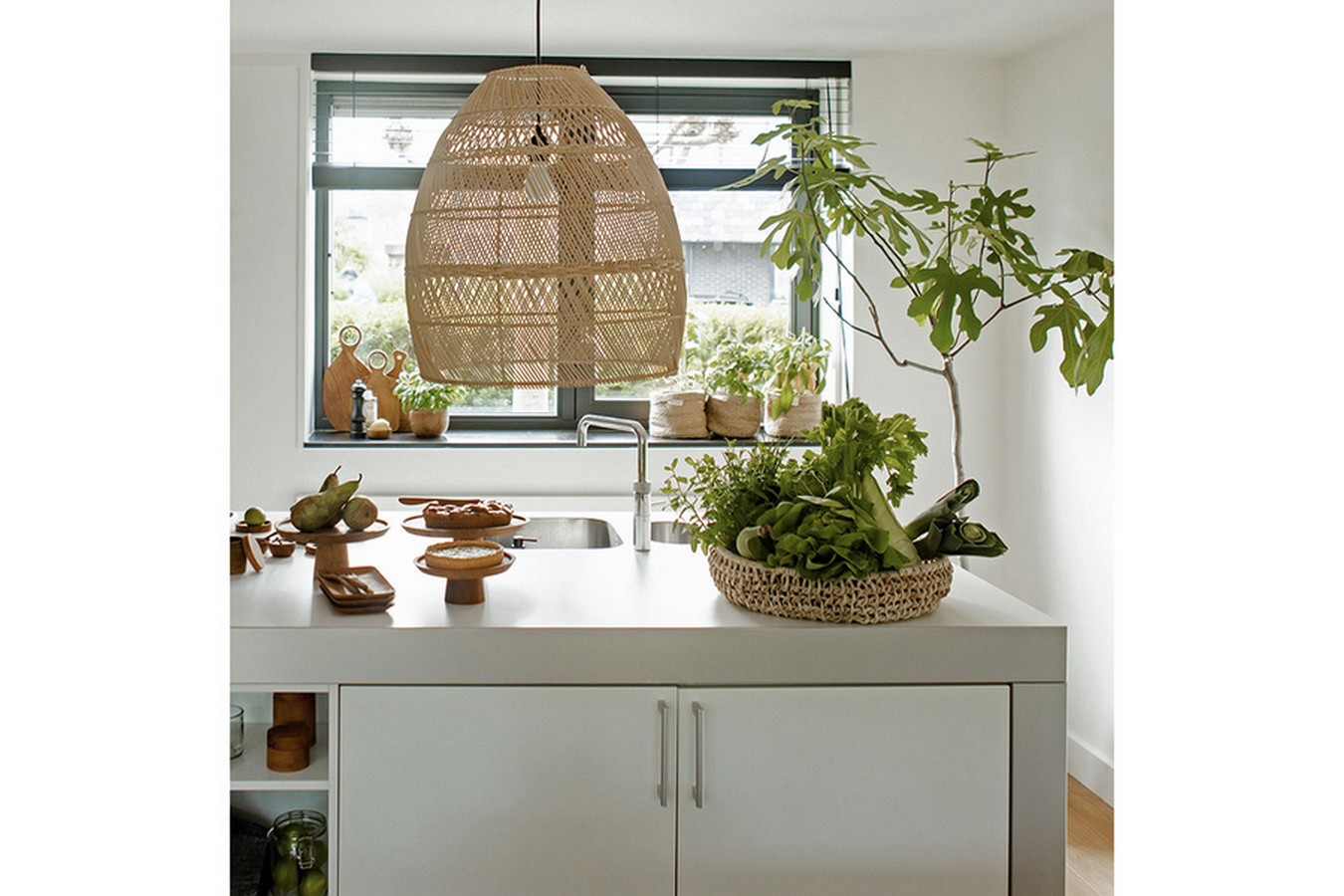 Lampenschirm Luna Rattan natural 3er Set