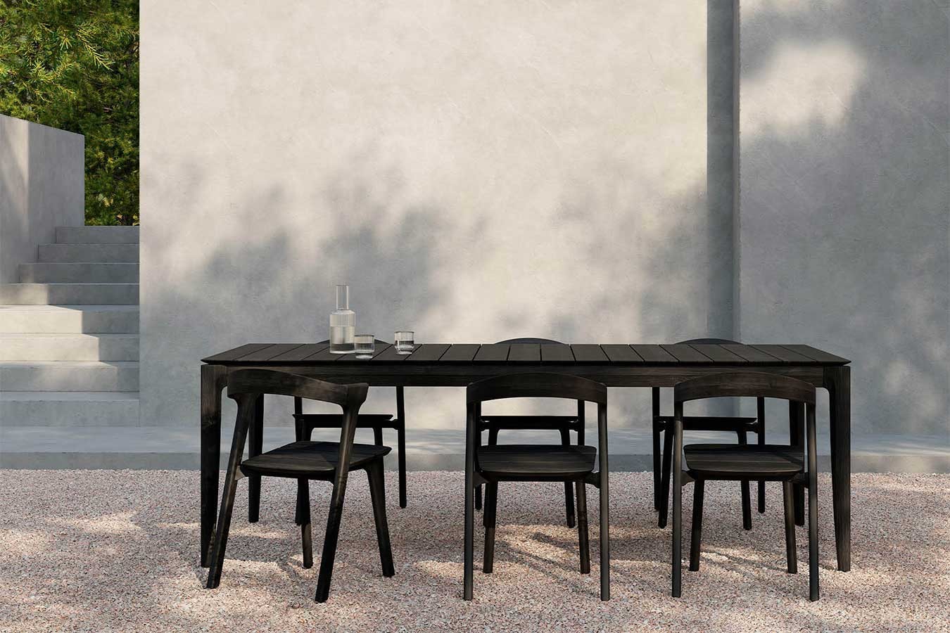 Outdoor Stuhl Bok Teak schwarz