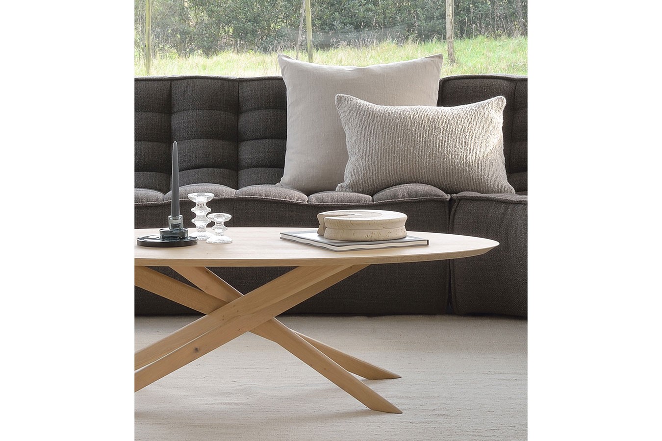 Couchtisch Mikado Eiche natur oval 143*67 cm