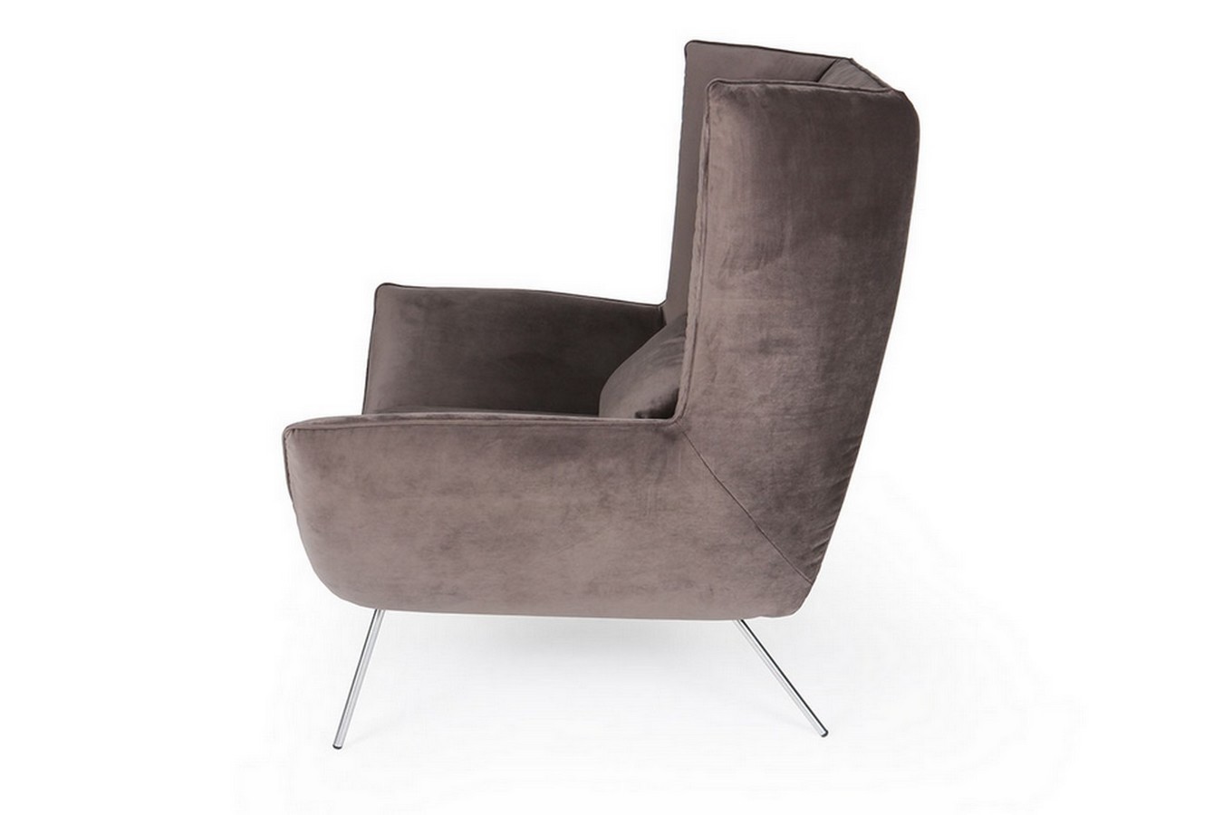 Loungesessel Evelin Velvet mit dem Sonderfuß chrome matt