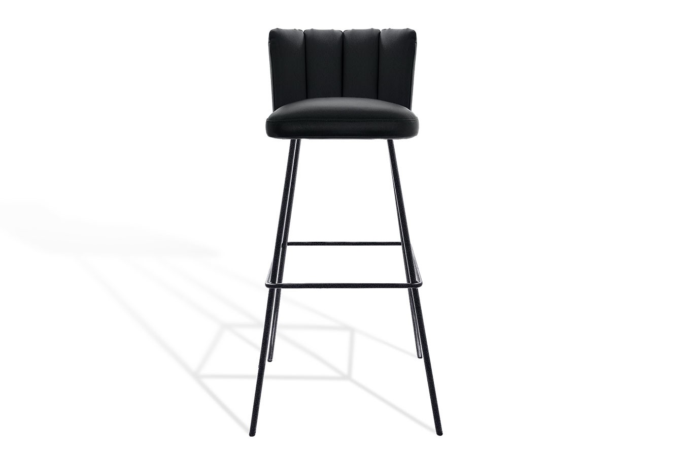 Barhocker Gaia Leder schwarz H 82 cm