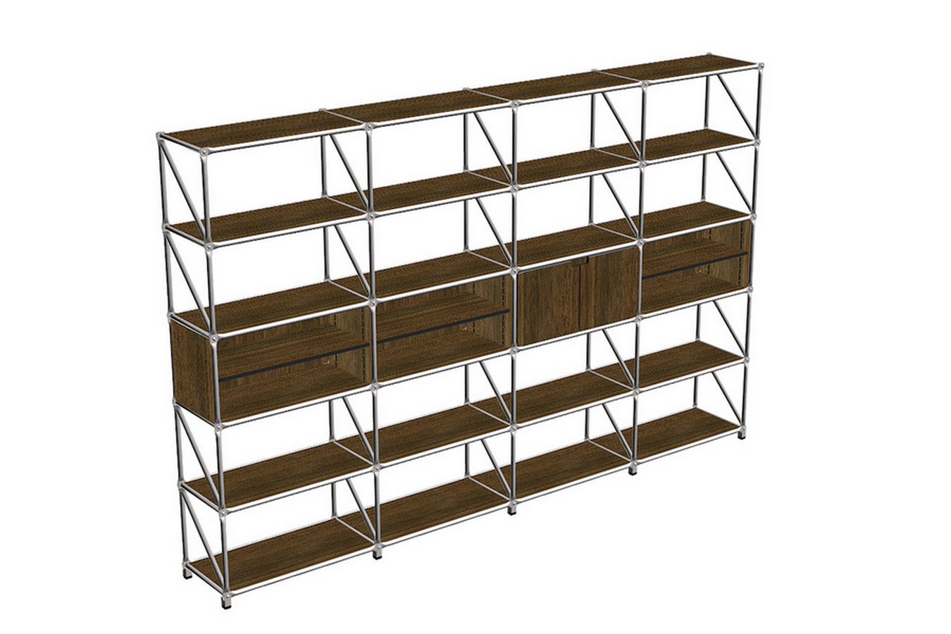 Regalwand System 180 Walnuss B 291 cm