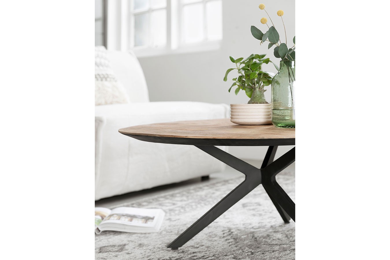 Couchtisch Metropole Teak Metall D 90 cm
