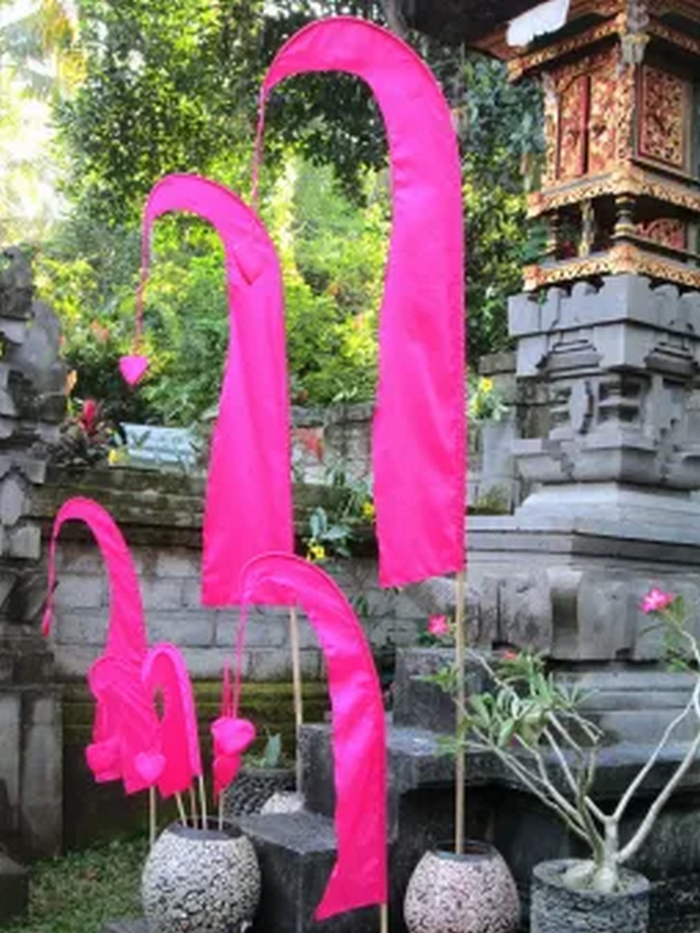 Bali Fahne inkl Stock pink H 120 cm