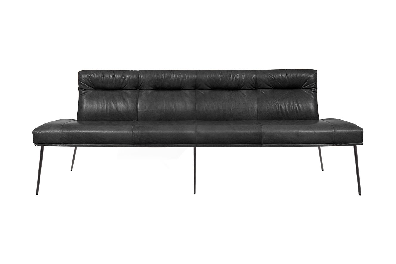 Bank D-light 4-Sitzer Leder schwarz