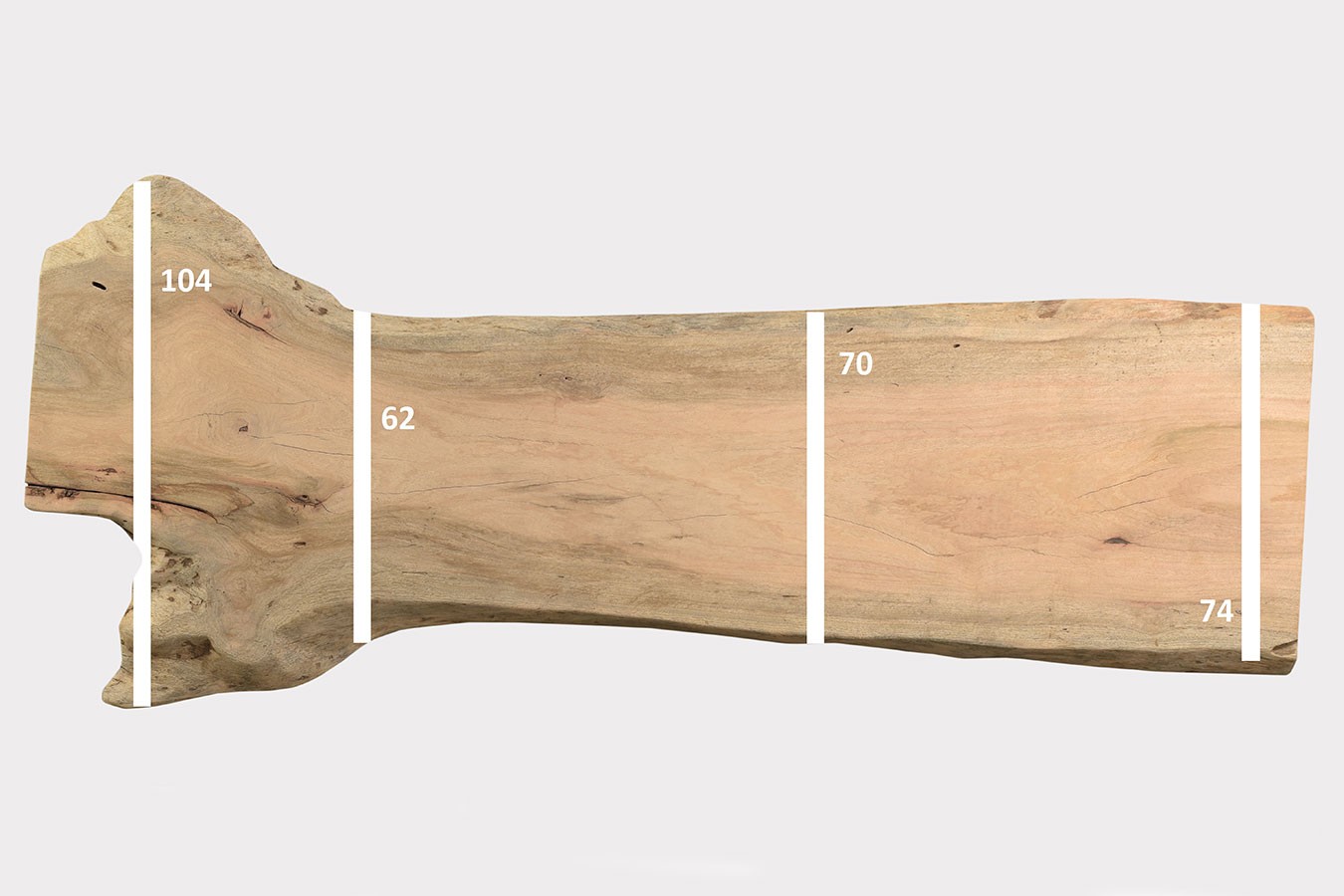 Tischplatte Mangoholz Monolith 250x103 cm