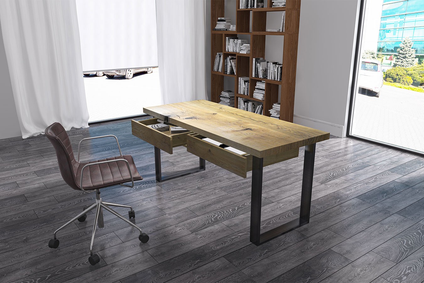 Schreibtisch Classic Eiche B 100 cm
