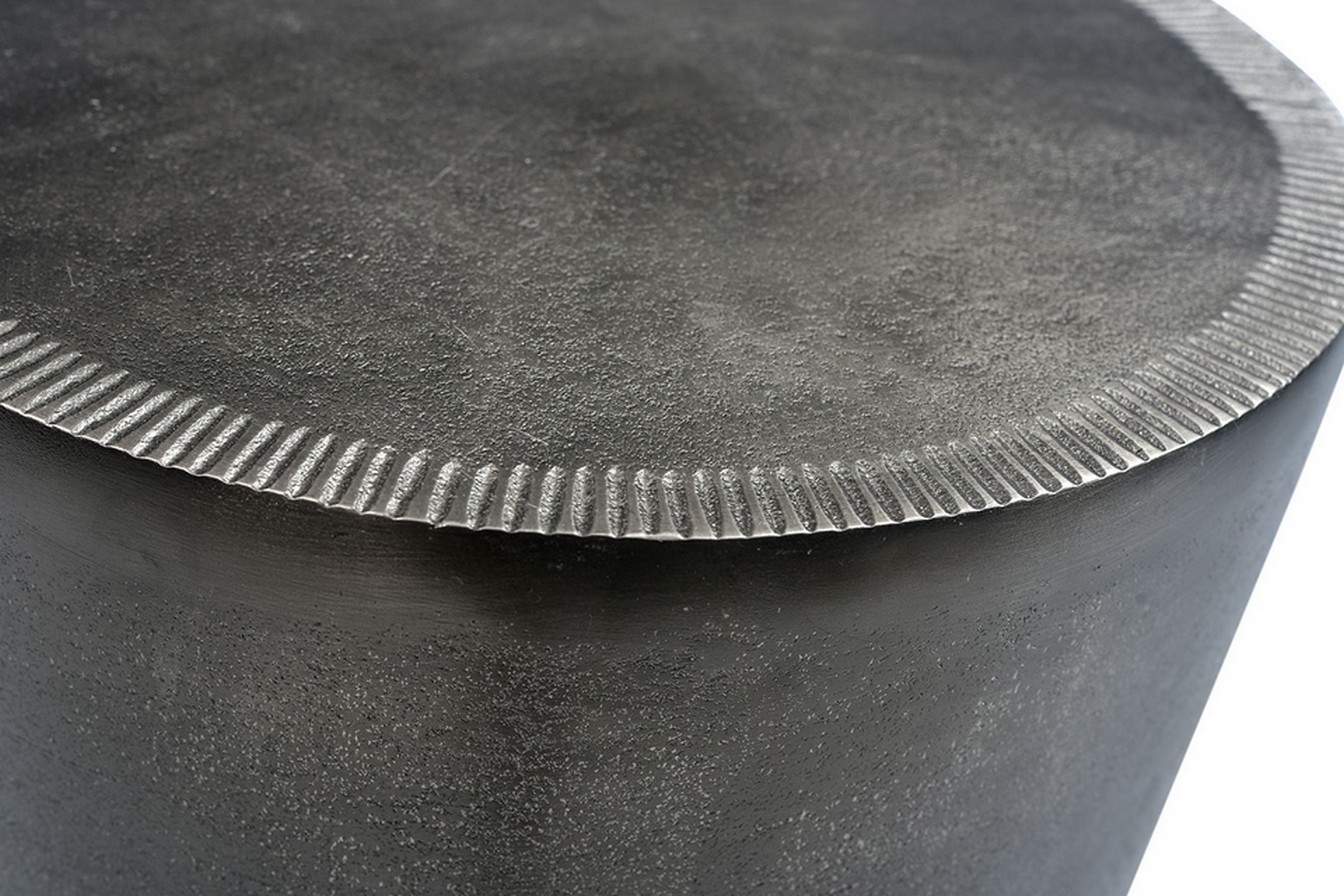 Beistelltisch Metall rund grau D 34 cm