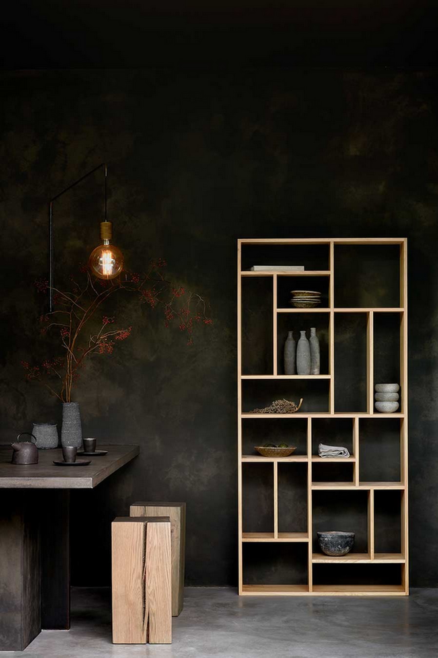 Regal M Eiche massiv H 219 cm