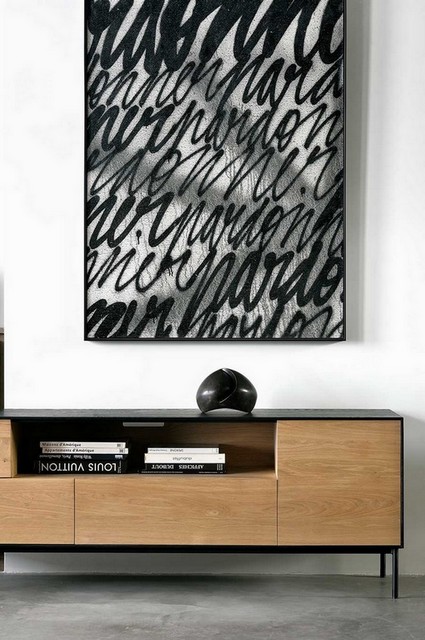TV Board Blackbird Eiche massiv B 180 cm