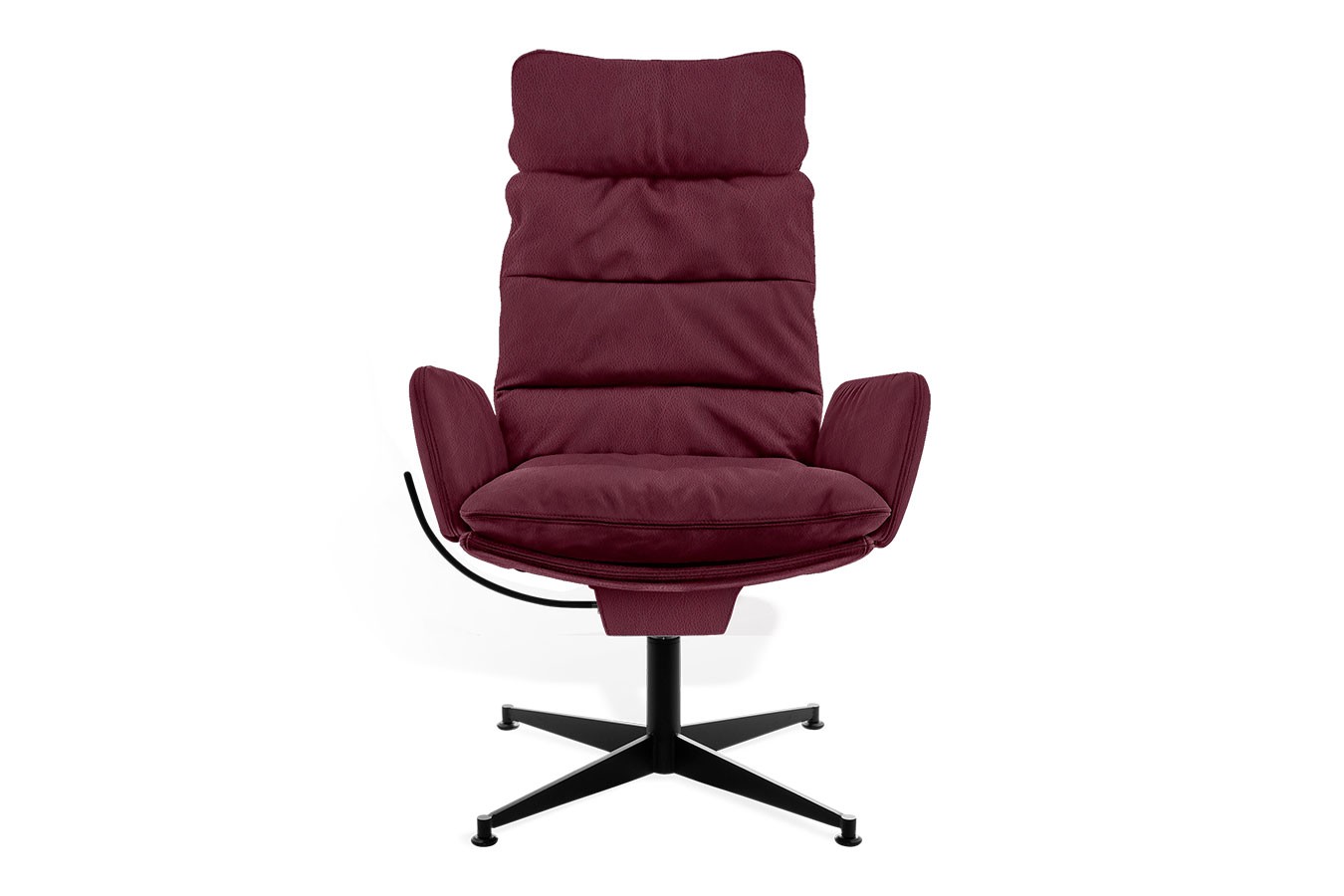 Sessel Arva Lounge Leder pink drehbar
