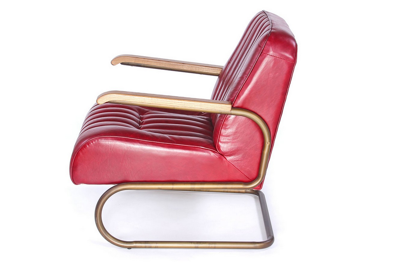 Lounge Sessel Marco 1930 Leder rot