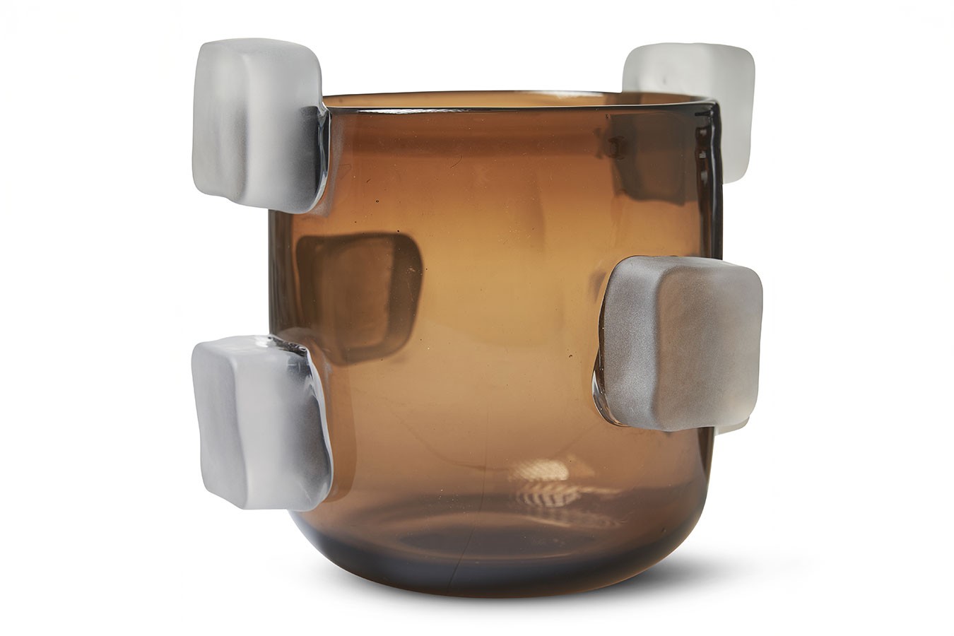 Glasvase Star braun weiß klein