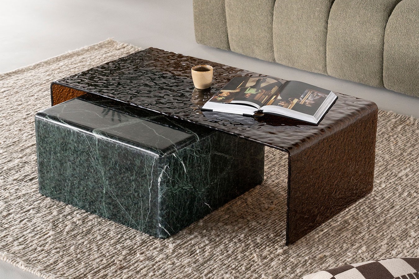 Couchtisch Cube Marmor grün 60*60 cm