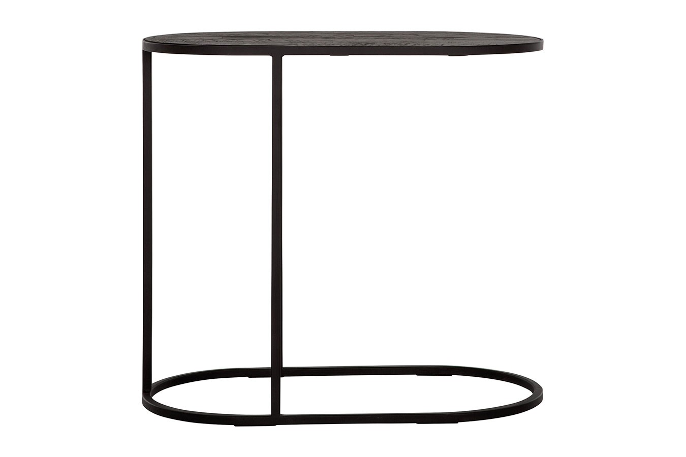 Beistelltisch Highlight Teak schwarz oval B 60 cm