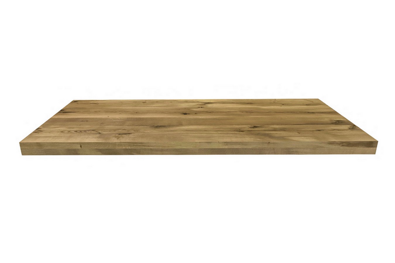 Tischplatte 8 cm astige Eiche massiv gerade Kante ab 60 cm konfigurierbar