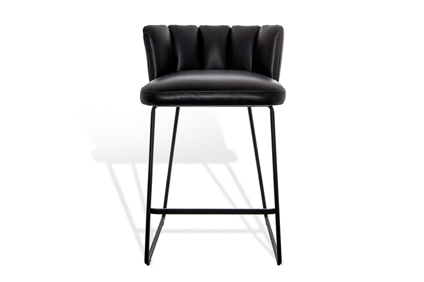 Thekenstuhl Gaia Leder schwarz H 90cm