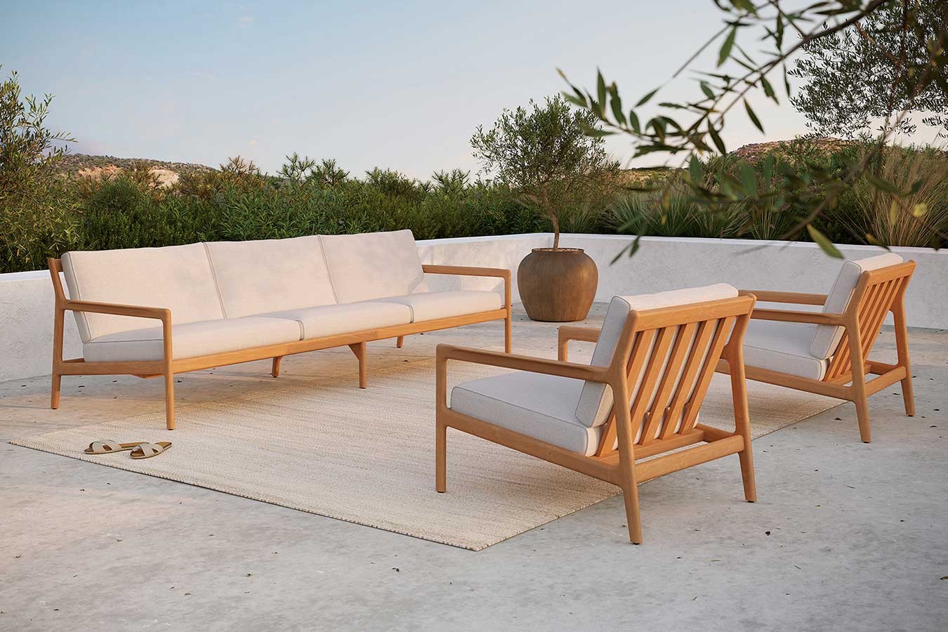 Outdoorsofa Jack Teak natur B 265 cm