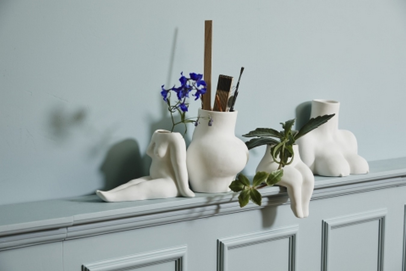 Vase Sitting Body Keramik weiß